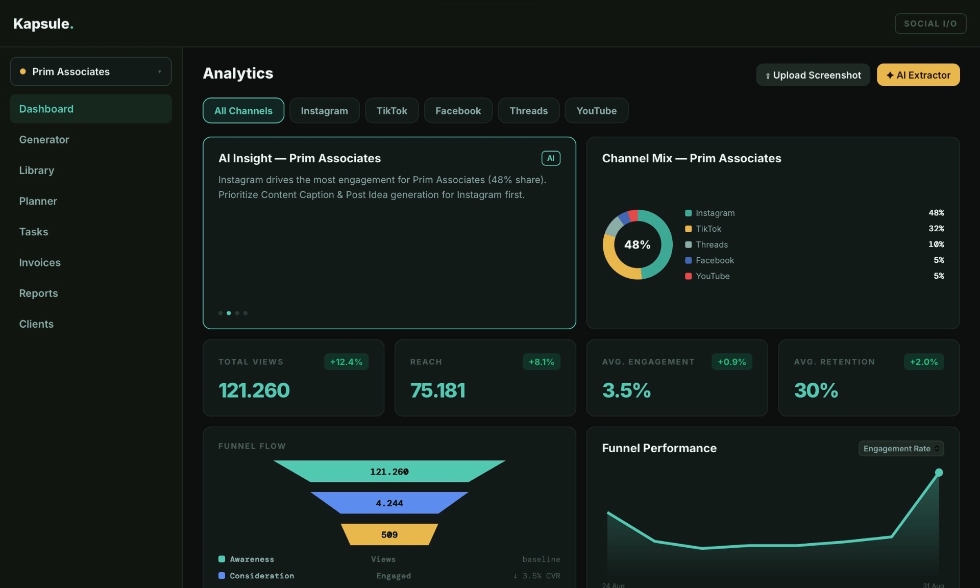 Kapsule Tools dashboard screenshot